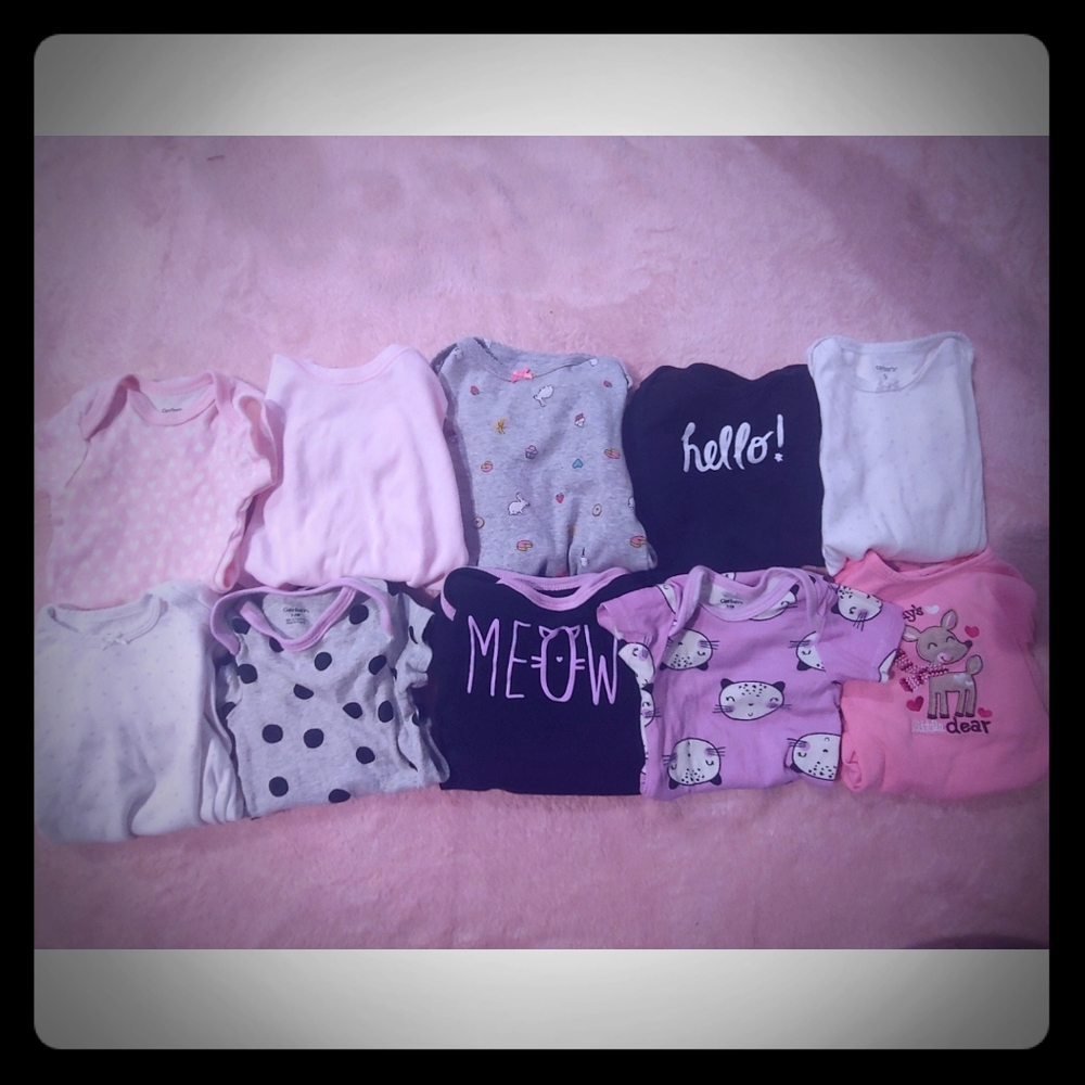 Baby girl 9 month onesie lot